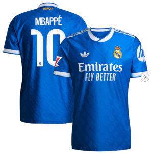 Camiseta auténtica de jugador adidas 2025/26 del Real Madrid de Kylian Mbappé - Azul