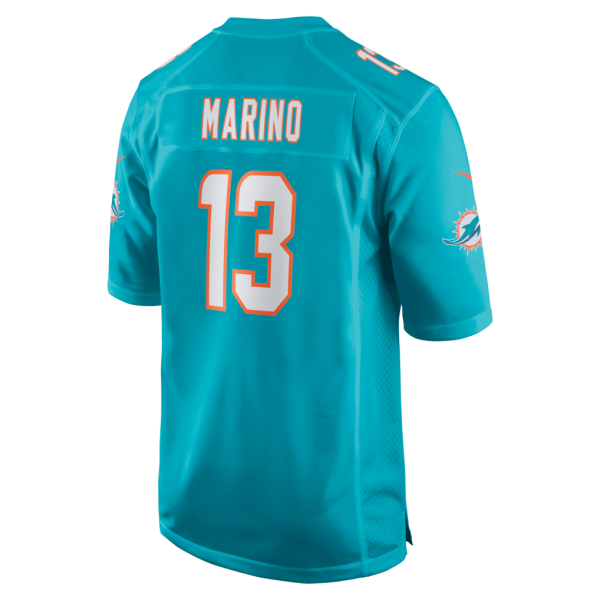 Camiseta de jugador retirado Nike Game de Dan Marino Miami Dolphins - Aguamarina