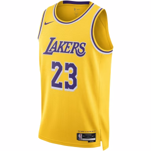 Camiseta Nike Swingman unisex de LeBron James Los Angeles Lakers - Edición Icon - Dorado